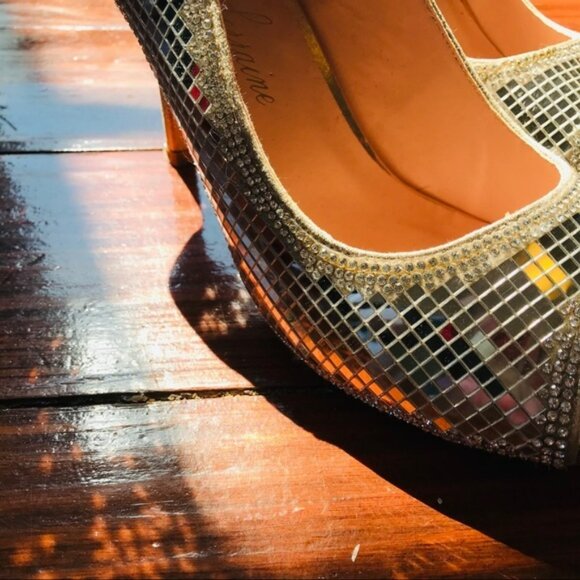 Lauren Lorraine Pauline Peep Toe Mirror Rinestone - Picture 5 of 7